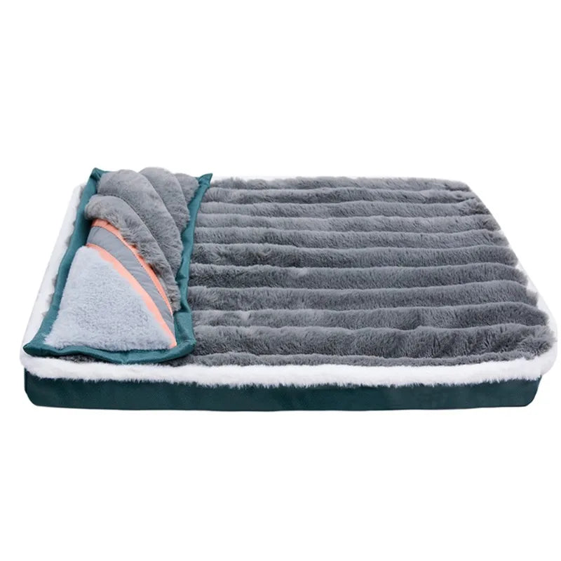 Warm Fleece Dog Bed for Large Dogs – Soft Washable Blanket Bed | VelyPet