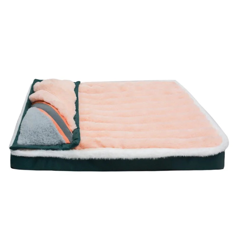 Warm Fleece Dog Bed for Large Dogs – Soft Washable Blanket Bed | VelyPet