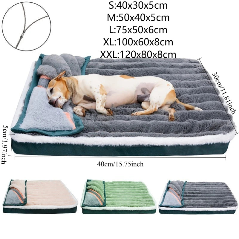 Warm Fleece Dog Bed for Large Dogs – Soft Washable Blanket Bed | VelyPet