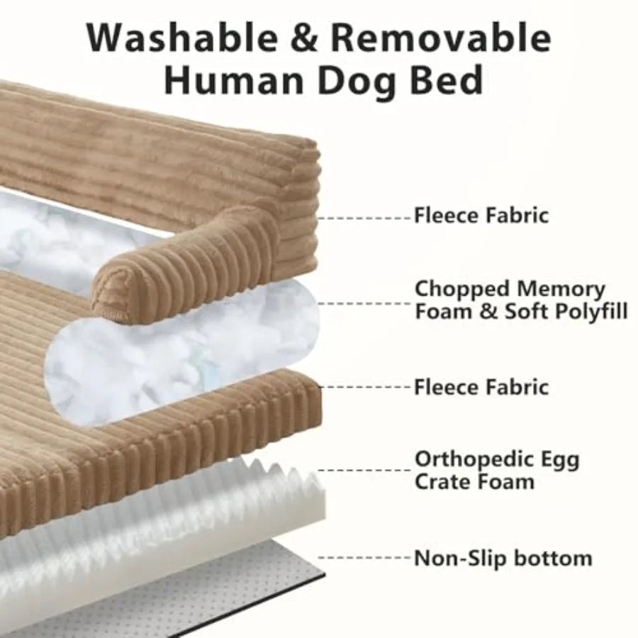 VelyPet Orthopedic Human Dog Bed – Memory Foam Support for You & Your Dog