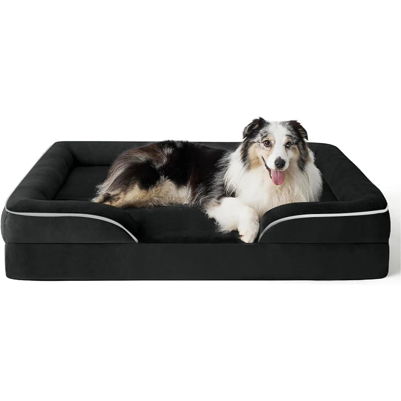 Luxury Orthopedic Dog Sofa Bed – Plush Support Foam, Washable Removable Cover & All-Season Comfort for Large Dogs