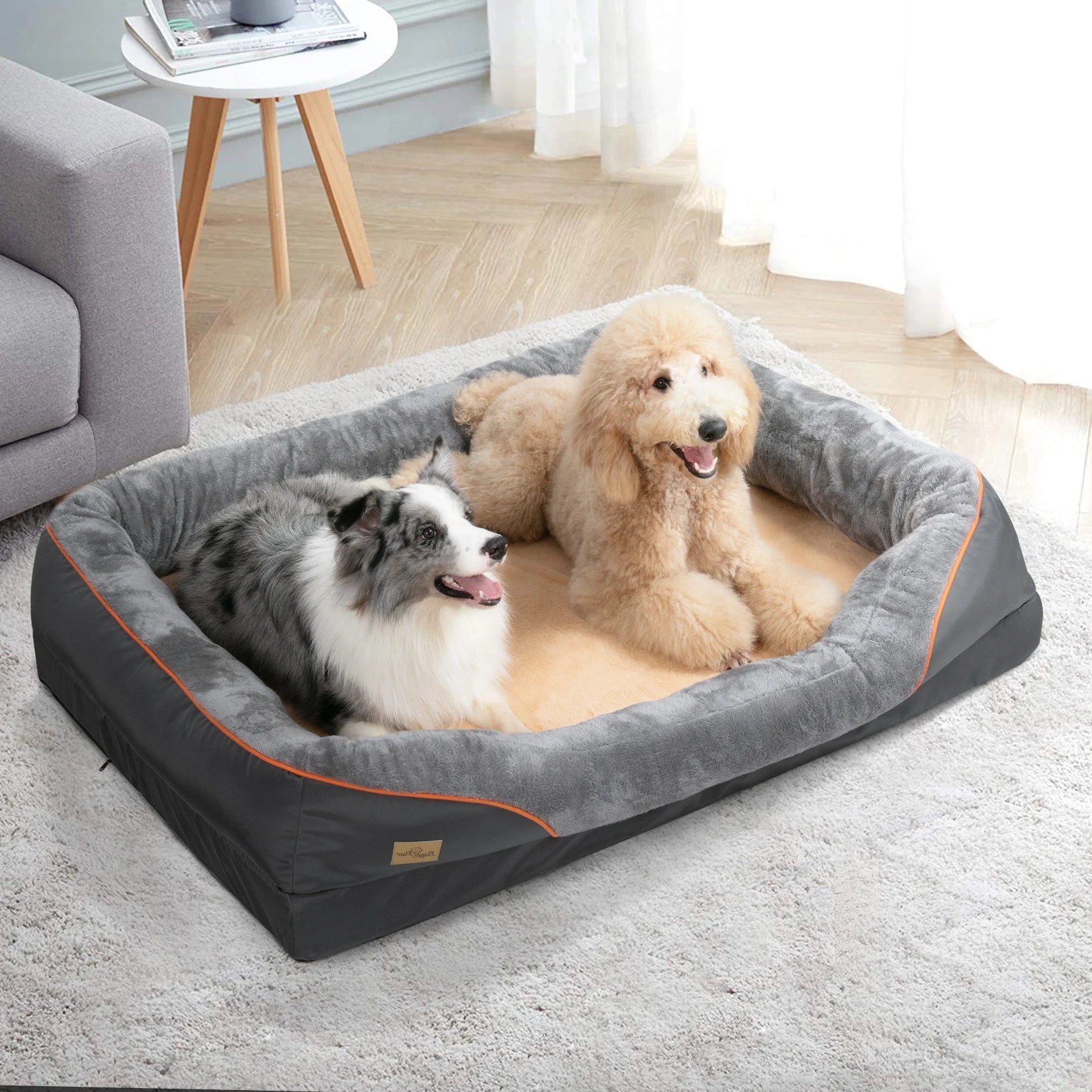Large Dog Bed – Soft Warm Fleece, Waterproof Pet Bed, Removable Washable Cover, Hypoallergenic Comfort