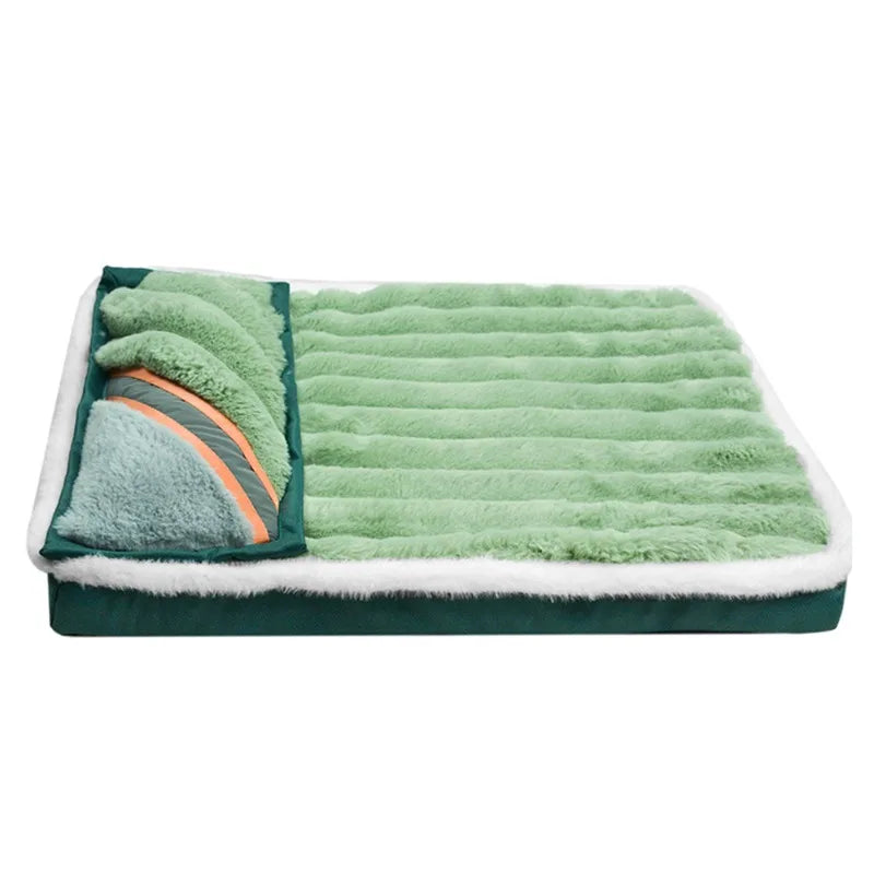 Warm Fleece Dog Bed for Large Dogs – Soft Washable Blanket Bed | VelyPet
