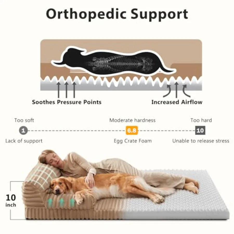 VelyPet Orthopedic Human Dog Bed – Memory Foam Support for You & Your Dog
