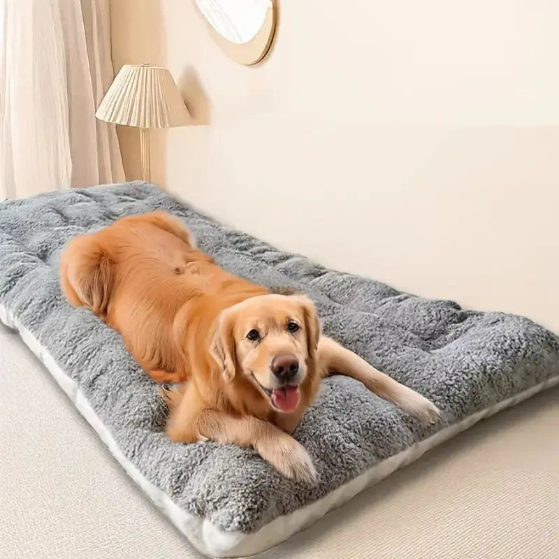 Large Calming Dog Bed Mat – Warm Double-Sided Sleeping Pad for Winter Comfort