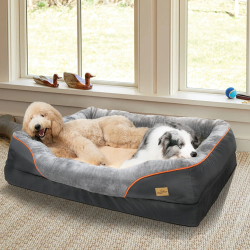 Large Dog Bed – Soft Warm Fleece, Waterproof Pet Bed, Removable Washable Cover, Hypoallergenic Comfort