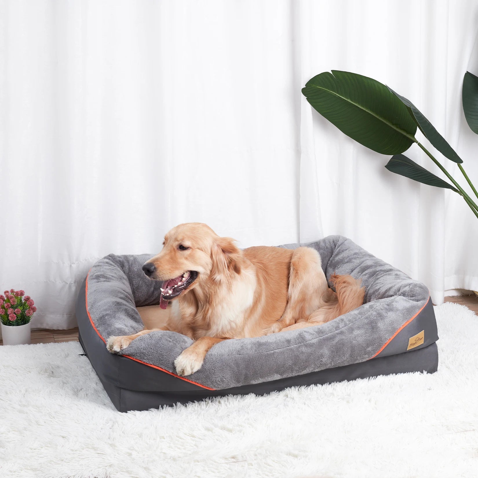 Large Dog Bed – Soft Warm Fleece, Waterproof Pet Bed, Removable Washable Cover, Hypoallergenic Comfort