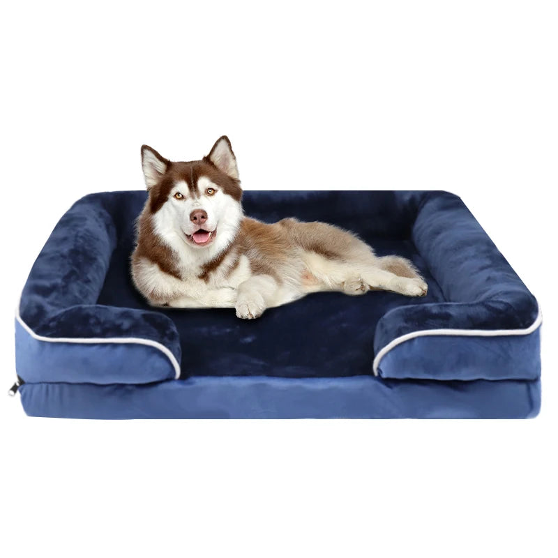 Luxury Orthopedic Dog Sofa Bed – Plush Support Foam, Washable Removable Cover & All-Season Comfort for Large Dogs