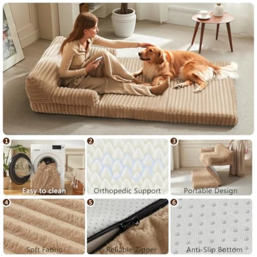VelyPet Orthopedic Human Dog Bed – Memory Foam Support for You & Your Dog