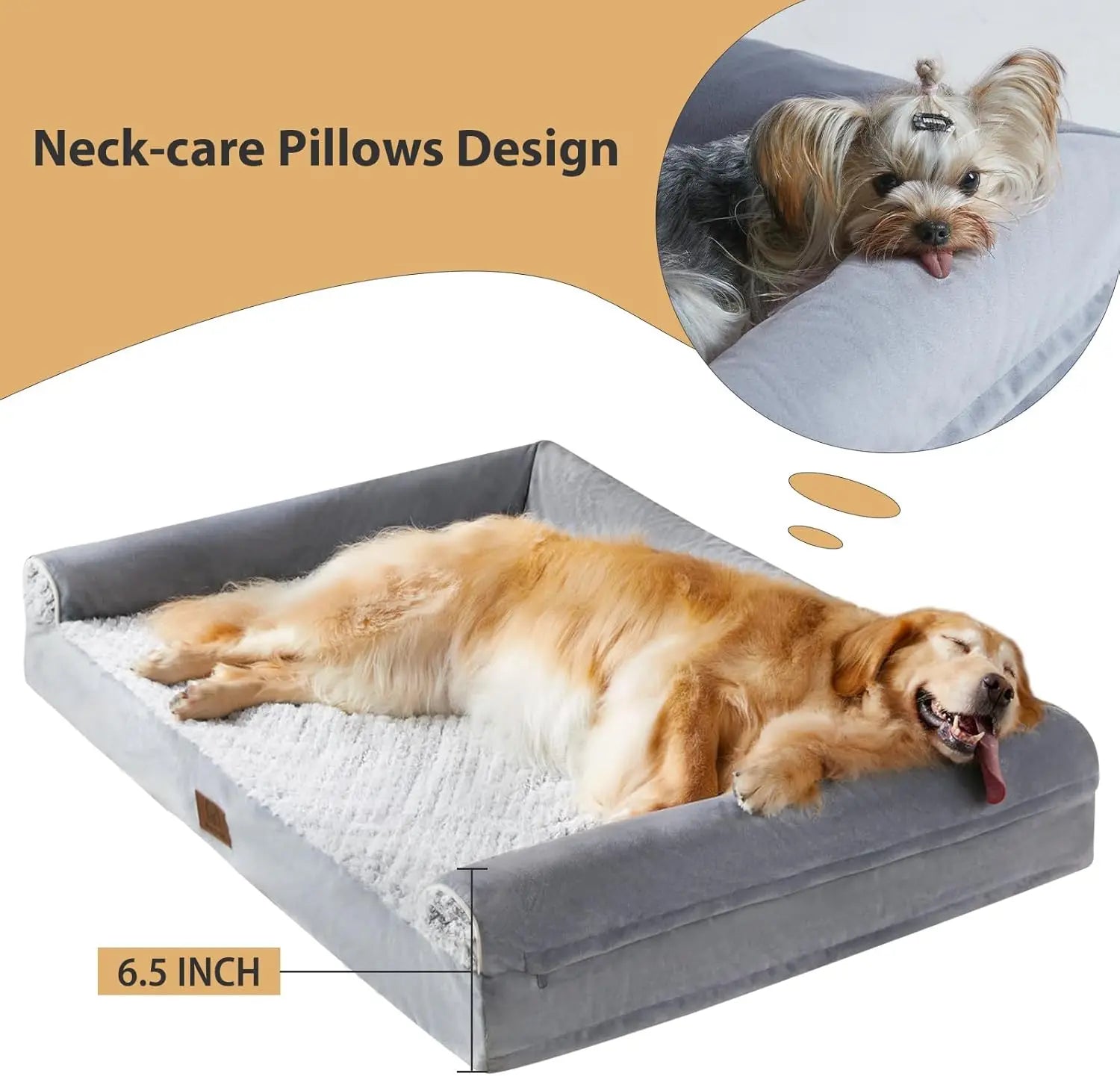 Orthopedic Memory Foam Dog Bed for Large & Senior Dogs – Waterproof, Washable, Non-Slip Comfort