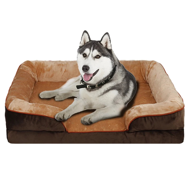 Luxury Orthopedic Dog Sofa Bed – Plush Support Foam, Washable Removable Cover & All-Season Comfort for Large Dogs