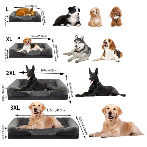 Luxury Orthopedic Dog Sofa Bed – Plush Support Foam, Washable Removable Cover & All-Season Comfort for Large Dogs